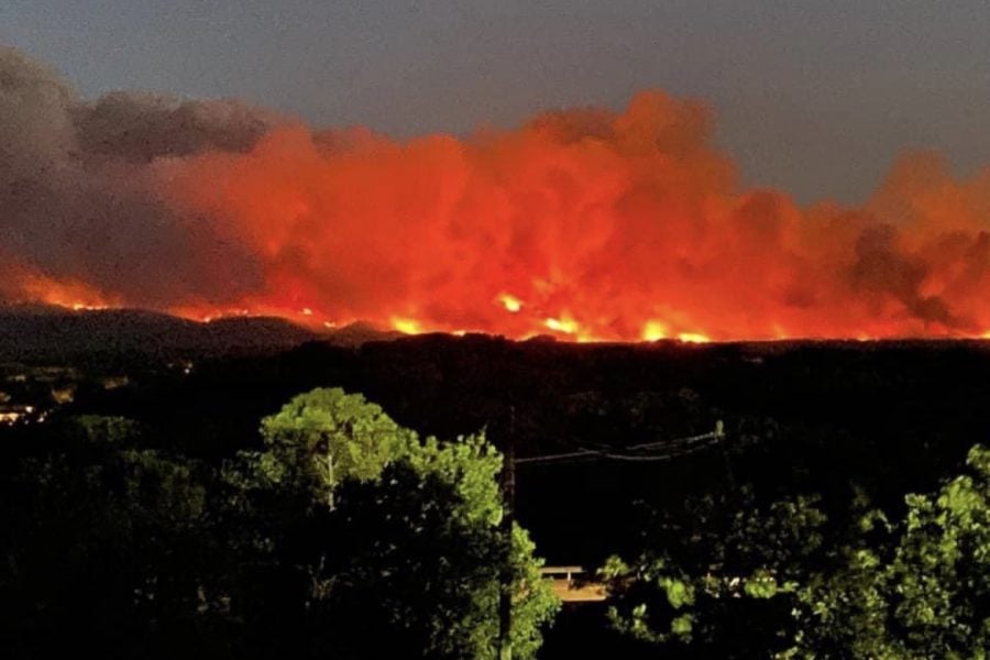 A large forest fire in the French Riveria