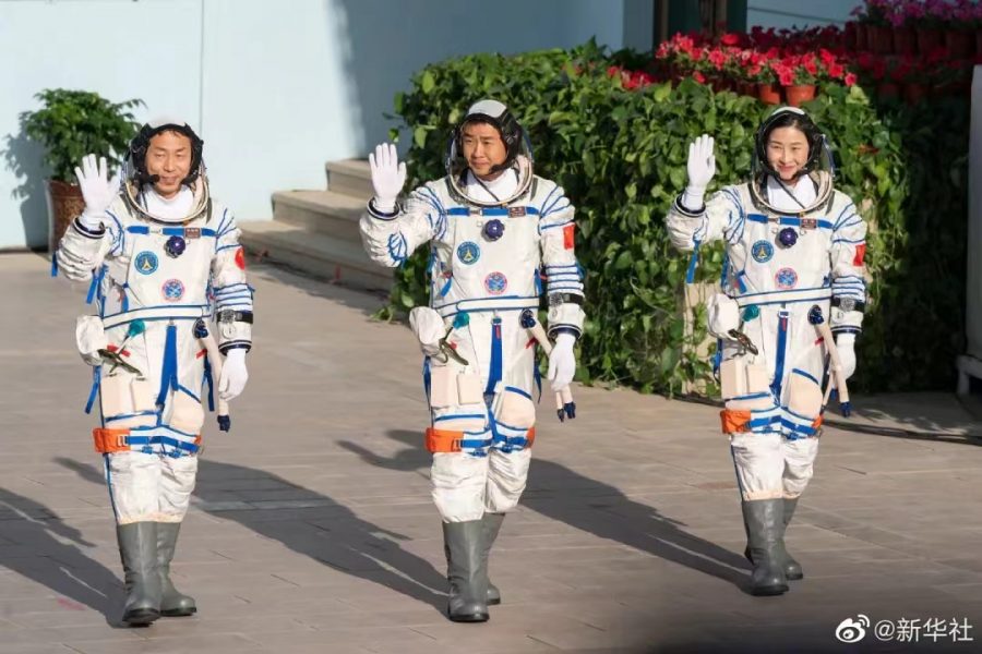 China sends three astronauts to complete space station