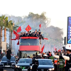 Moroccan national football team react to homecoming parade