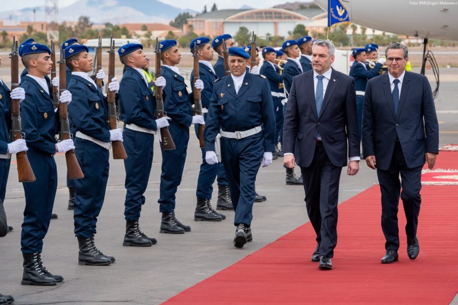 Federal Chancellor of Austria Karl Nehammer Visits Mohammed V Mausoleum
