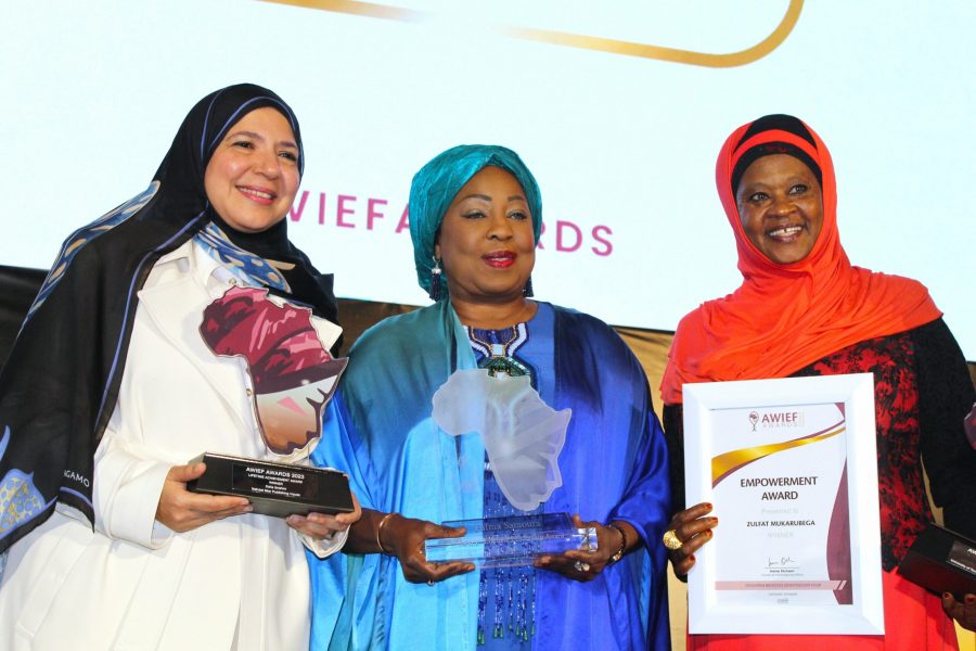 Yasmina Belahsen receives the Creative Industry Award at AWIEF
