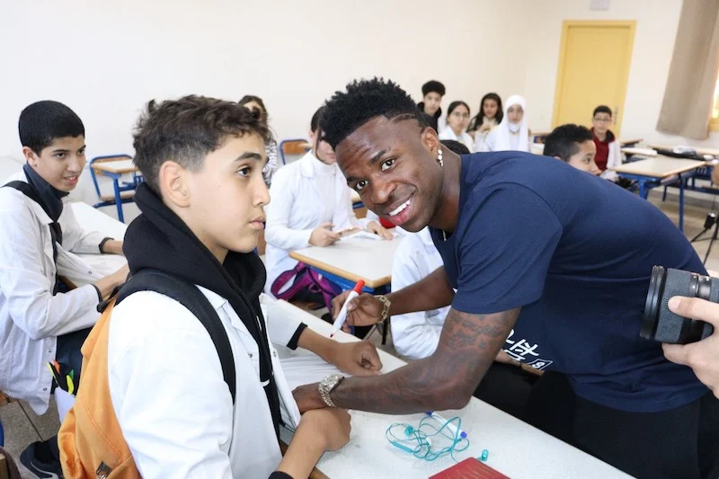 Real Madrid's Vinicius Jr. visits Marrakech school as UNESCO education ambassador