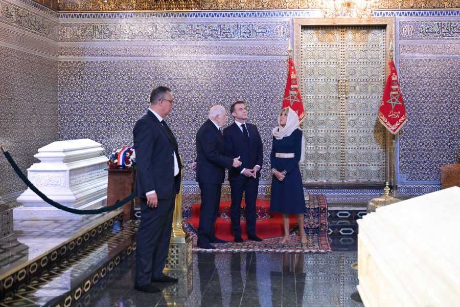 President Macron, His Spouse Visit Mohammed V Mausoleum