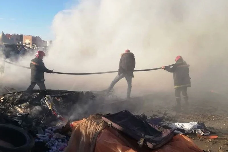 Massive Fire Ravages Secondhand Market in Guercif