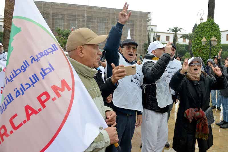 Retirees rally in Rabat for pension reform and better healthcare services