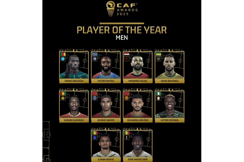 CAF names 2025 men’s award nominees with Hakimi, and Bounou among contenders
