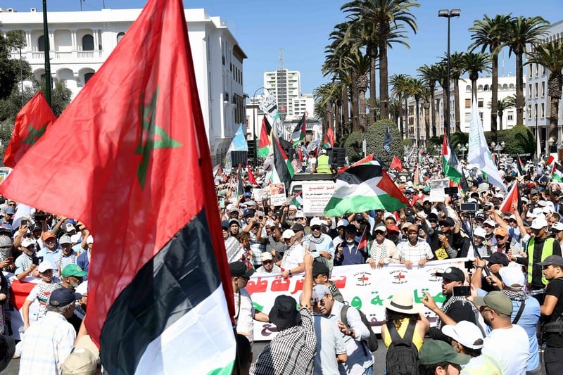 Thousands march in Rabat to mark two years since Gaza war