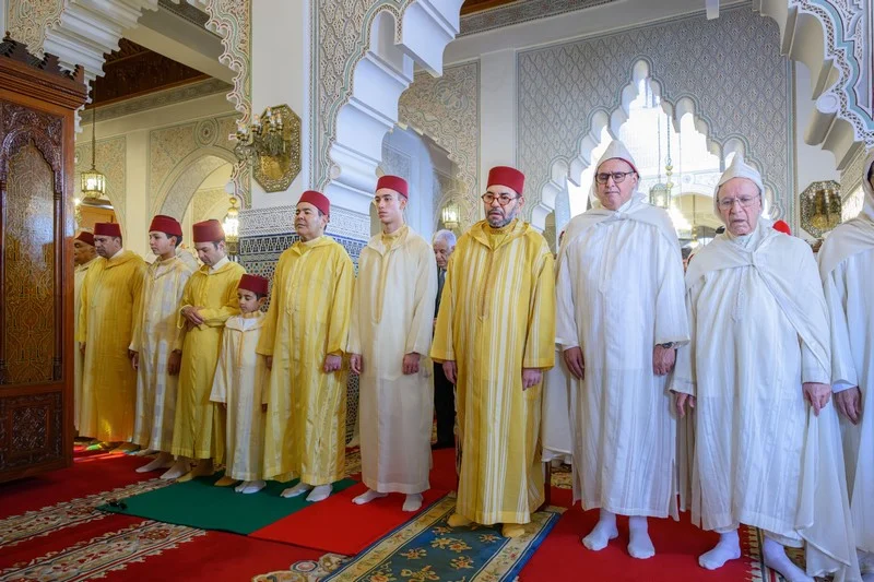 Morocco’s King Mohammed VI performs Eid prayer in Rabat and receives greetings