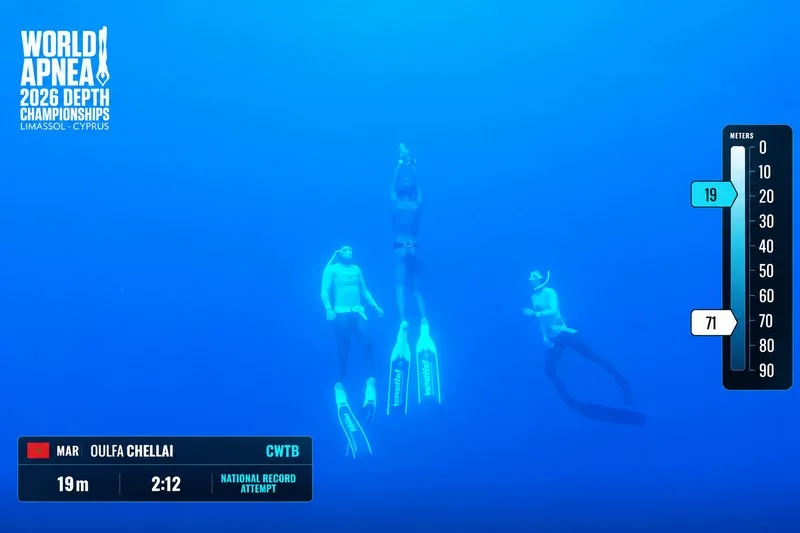 Moroccan Freediver Alfia Chelai sets national record at 71 meters